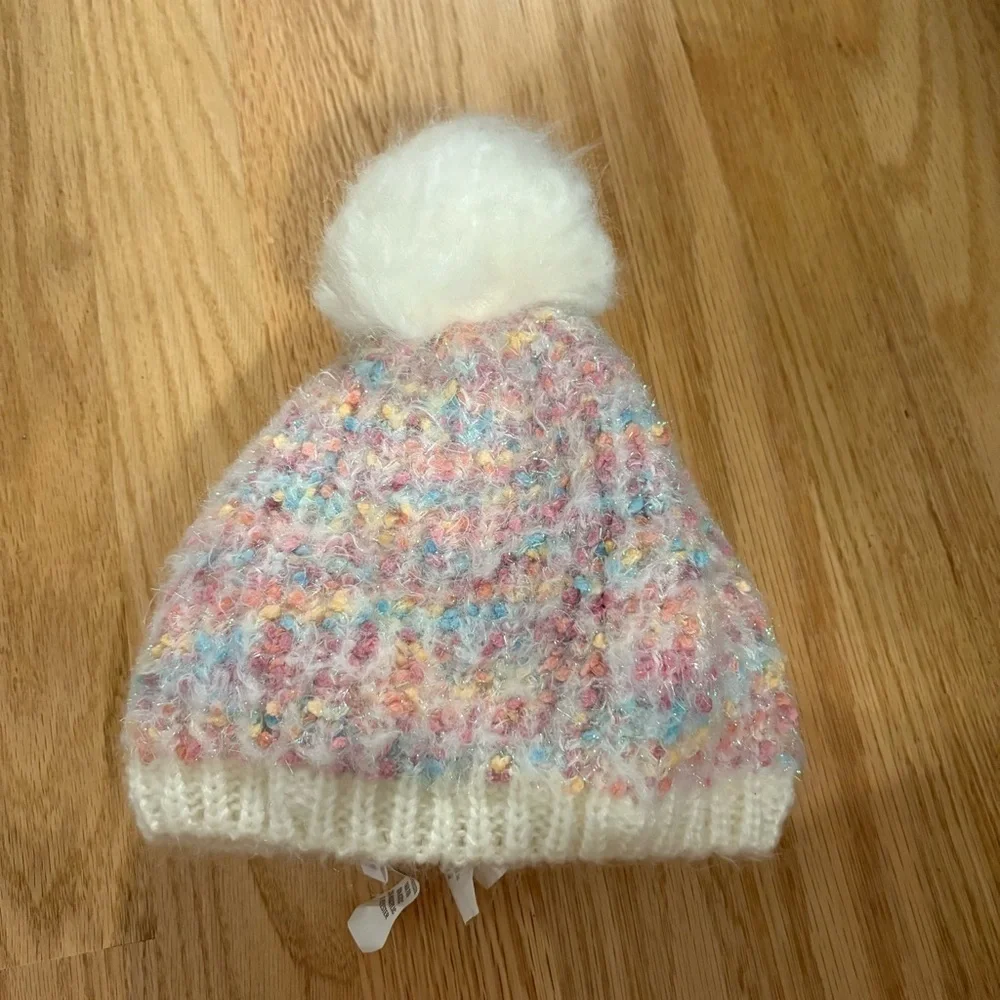 Children’s Place Sparkle Knit Hat Beanie Rainbow Pink Blue Yellow Glitter
